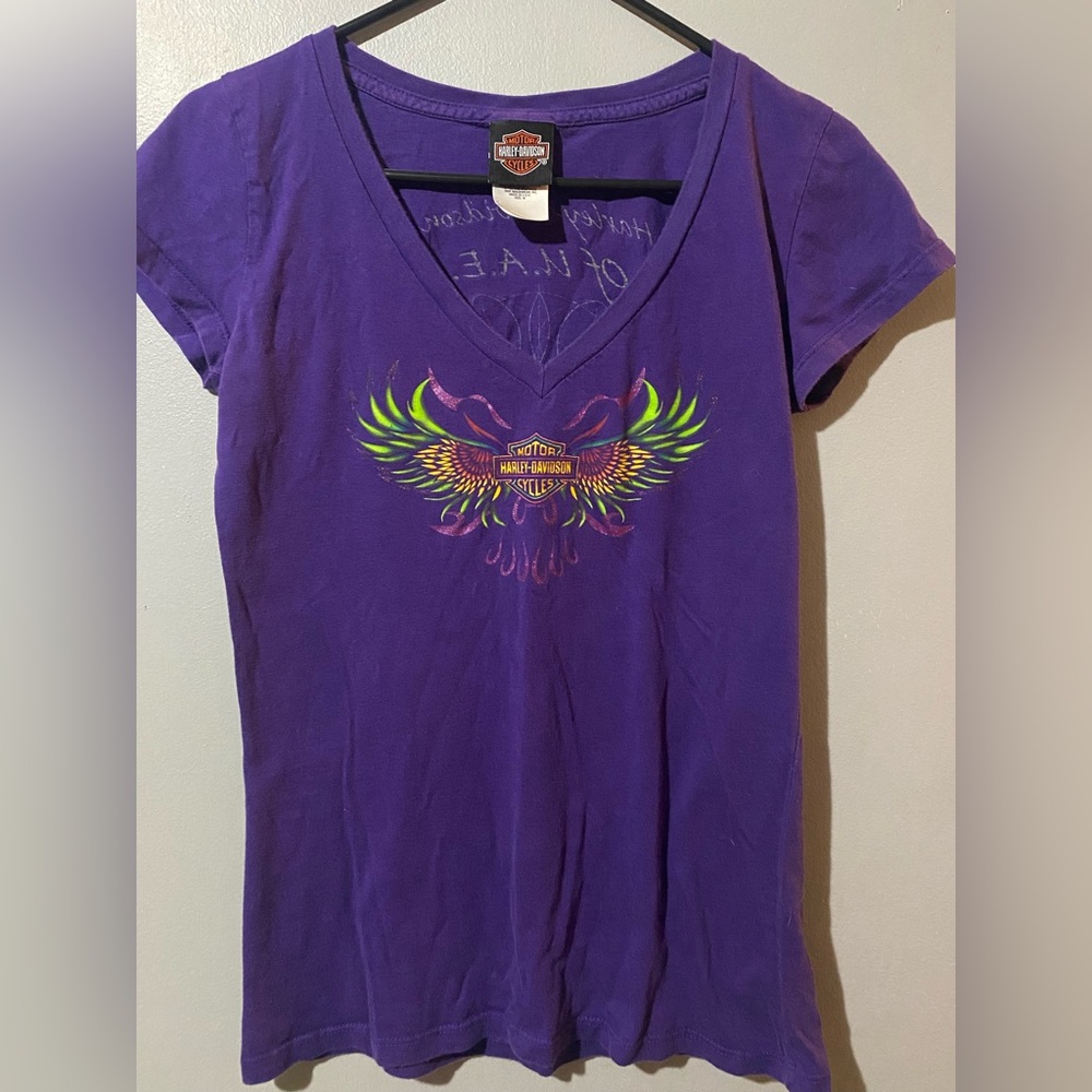 💜💚 Harley Davidson V-Neck Shirt